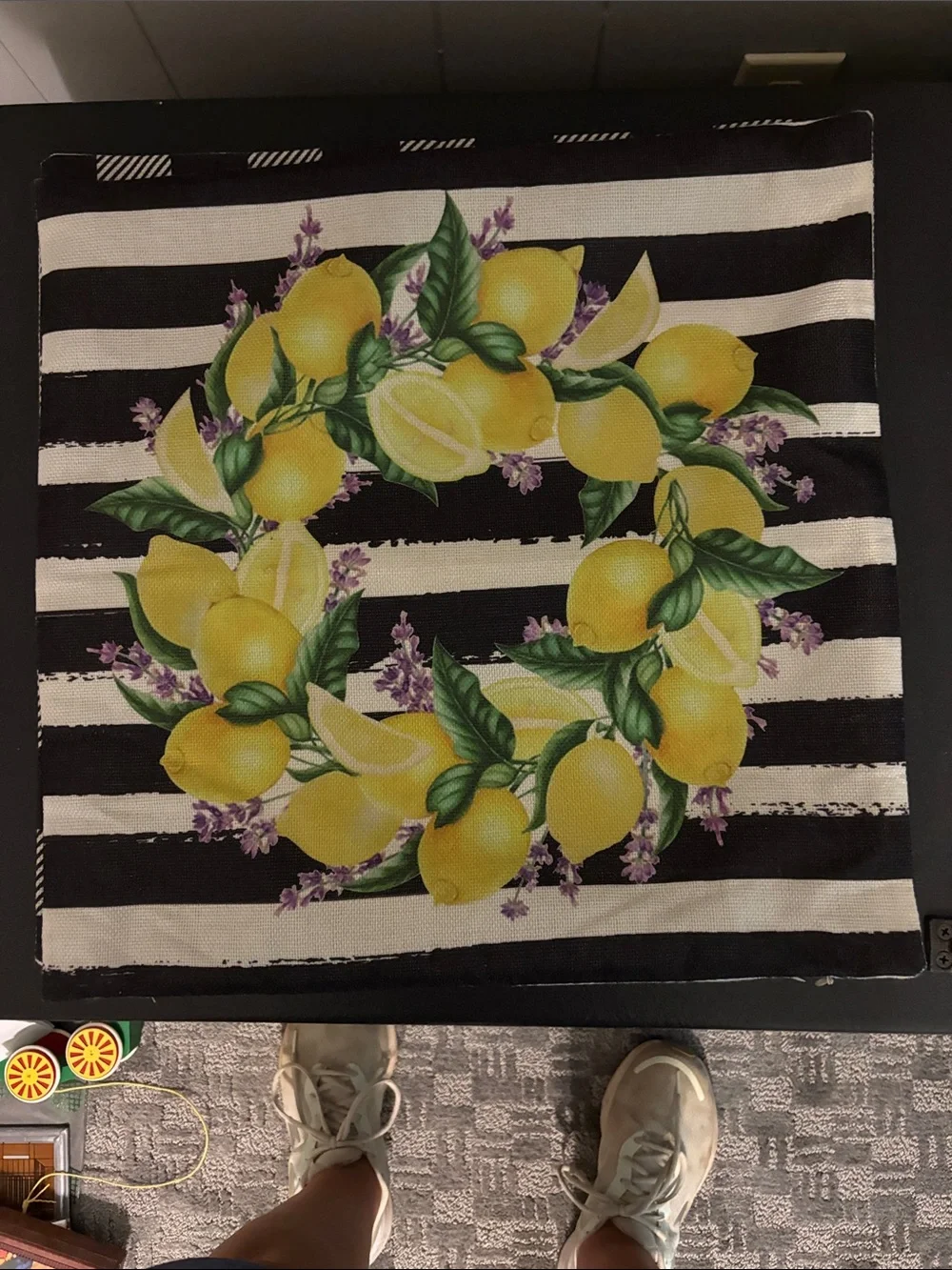 Sweet Lemons Yellow Bicycle Decorative Pillow Cover. Set of 4